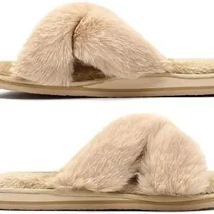 COFACE Shoes Coface Womensfluffy Fax Fur Cross Slippers Poshmark